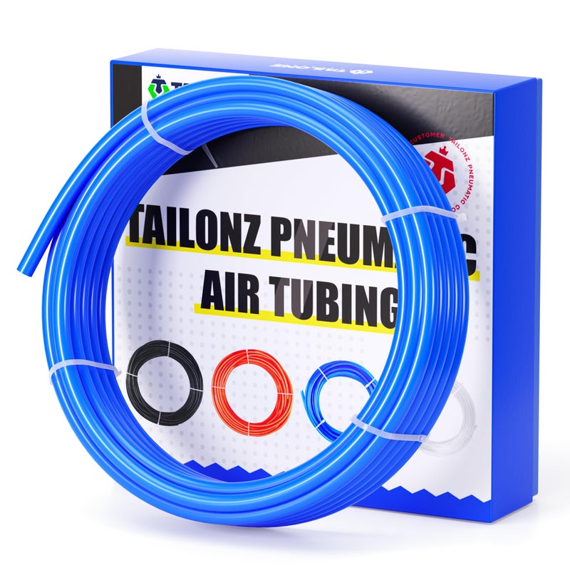 TAILONZ PNEUMATIC Blue 1/4 Inch OD 10 Meters PU Air Tube Pipe Hose Pu Air Hose for Air Line Tubing or Fluid Transfer Tubing - Image 1